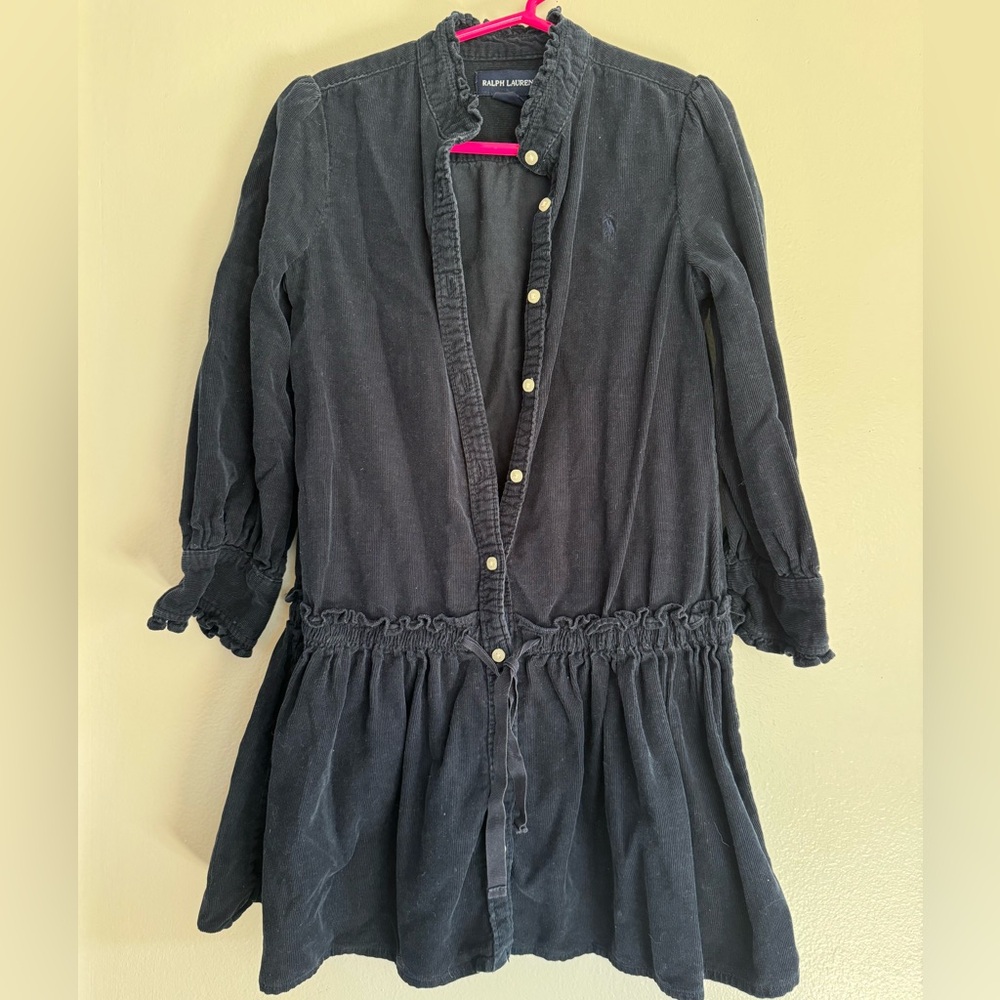 Ralph Lauren Navy Corduroy Dress Size 6